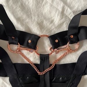 Kukuro black underwear with rose gold hardware